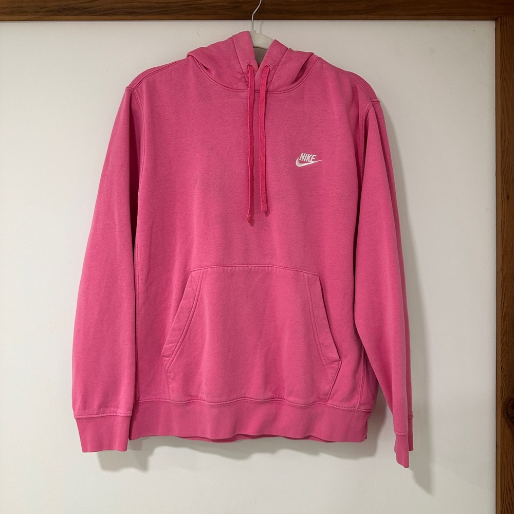 Nike Sportswear Club Fleece Hoodie Mens Medium Pink Futura Logo | Athleisure